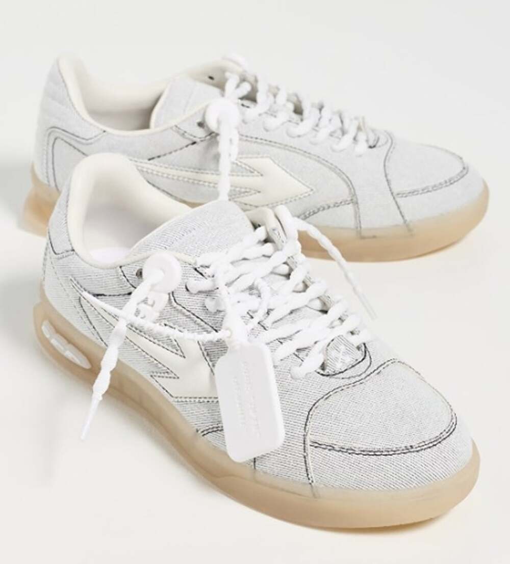 NWT Off-White Women Denim End of Play Sneakers White 39 US 9 Streetwear Designer